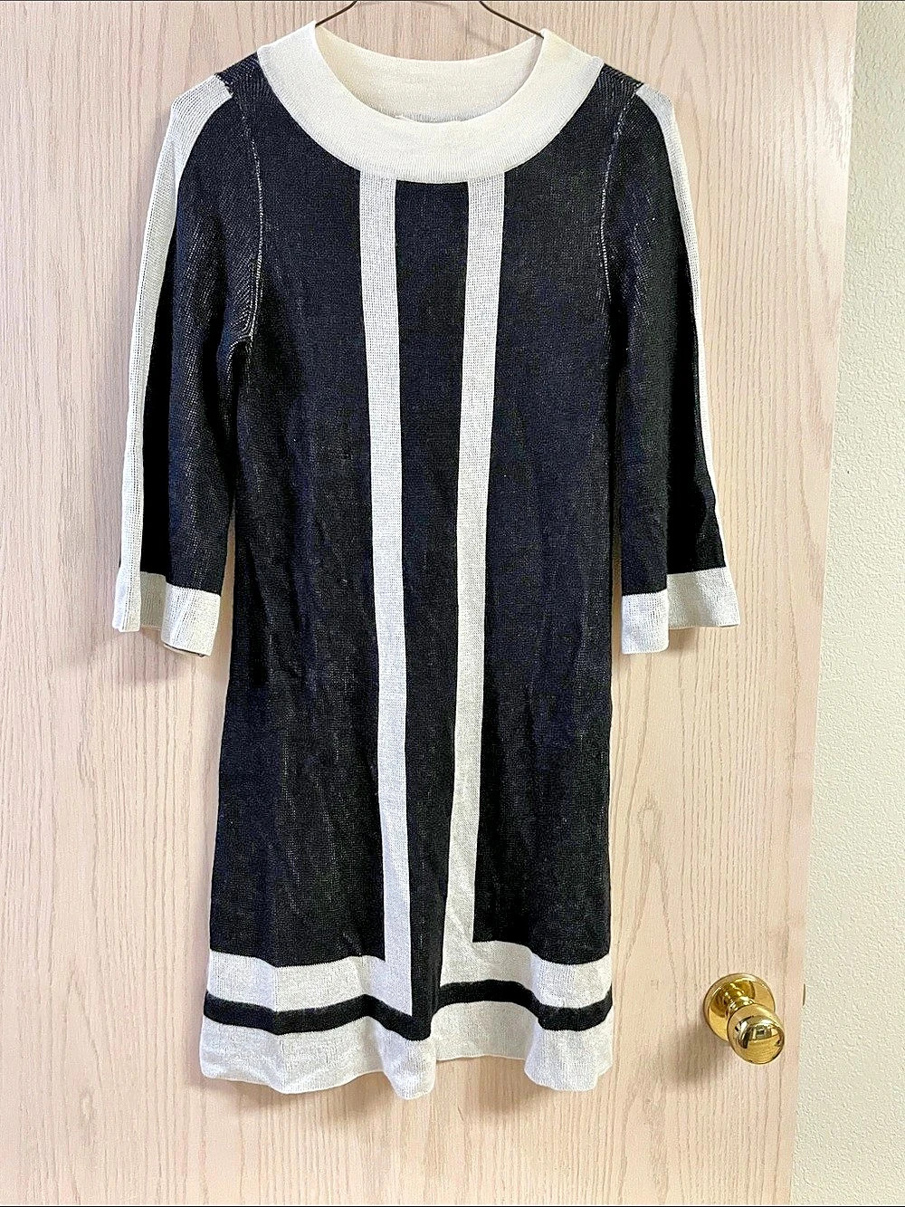 alice + olivia Color Block Mini Dress Black & White Size Small